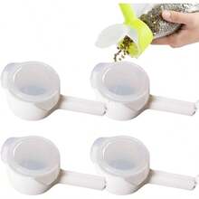 4 clips para bolsas con boquilla para vertir clip de sellado con boquilla dispensador de aperitivos clips de aperitivos que vierten clips de plástico duraderos para alenamiento de alimentos - como en la foto - Ver 1