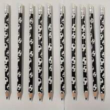 10 lápis HB com tema de futebol - adequados para escrever, desenhar e esboçar - lápis de madeira duráveis, artigos de papelaria esportivos para casa, escola, presentes, artigos de papelaria para festas, materiais de escritório