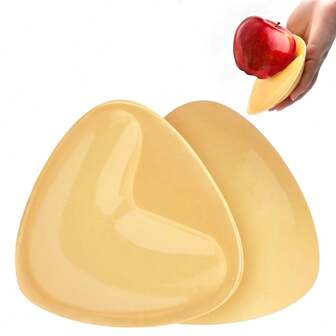 Self-Adhesive Bra Inserts, Padded Sports Bra Foam Silicone Cups, Thickened Small Bust Enhancing Triangle Heart-Shaped Sticky Invisible Plunge Bra Pads