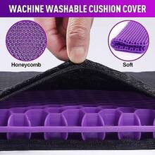 Gel Seat Cushion Pillow For Long Sitting Office Chair Car Egg Seat Cushion With Non- Cover For Back Coccyx And Tailbone Pain Relief Pad - Pressure Reducing Honeycomb Designed For Comfort - 紫色 - 查看 7