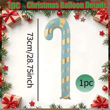 1 件/4 件超大 59 英寸拐杖糖气球 - 巨型圣诞装饰（粉色、绿色、金色、青色） - 室内/室外使用、生日、新年派对装饰 - 无需电源，用泵轻松充气 - 节日派对用品、糖果主题圣诞装饰、条纹图案、优质材料、节日气氛、活动装饰、可重复使用 - 彩色 - 查看 12