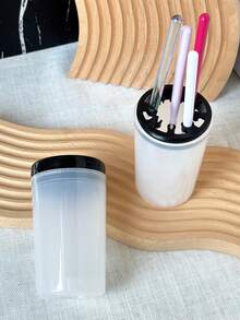 Nail Art Brush Cleaning Cup, Brush Holder Tool, UV Gel Painting Brush Cleaner With Cover - Multicolor - View 3