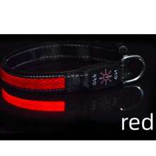 USB-C充电式防水发光狗项圈，可调节柔软尼龙网状LED狗项圈，6种灯光颜色可选，适合夜间遛狗 - 彩色 - 查看 15