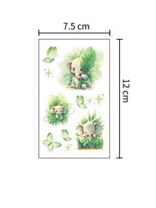 4 Blatt Körperkunst Tattoo Aufkleber geeignet für Mädchen und Jungen, bunte süße Cartoon Drachen, Tiger, Fuchs und Elefant Tiermuster, wasserfeste Fake Tattoos, halten 2-5 Tage, können an Fingern, Armen, Hals, Schultern, Brust, Beinen und Knöcheln verwendet werden, geeignet für Urlaubsfeste und Geschenke