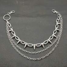 European And American Halloween Hot-Selling Metal Rivet Geometric Multi-Layer Waist Chain Men's Accessories - Dây xích thắt lưng đinh tán - Xem 8
