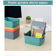 CASAMAX WL 1 Piece Stackable Storage Basket With Water-Resistant Material And Smooth Edges, Ideal For Organizing Small Spaces / COLOR SENT AT RANDOM - Multicolor - View 4