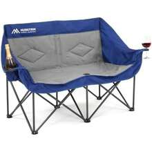 2 Person Camping Chair Oversized Loveseat Camping Chair Double Camping Chairs For Adults Heavy Duty Camping Couch Black Outdoor Folding Chair Portable Patio Lawn Chair(Blue Non-Heating) - Type1 - View 2