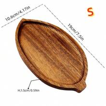 Bandeja de madera con estilo japonés para el té de la tarde, aperitivos, servir sushi, plato con forma de hoja, bandeja de té de palisandro