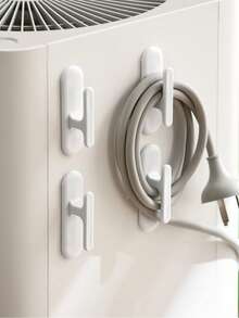 4个装电线夹整理器，电线绕线器挂钩，适用于玄关、厨房、走廊和办公室等场所，优质耐用的壁挂式电线夹，安装快捷，防滑设计，多功能家居收纳方案，可整理电源线、USB线、充电线、耳机线和设备线，轻巧坚固，适合日常使用，简约时尚的设计让电线触手可及，保持整洁，是家居改造和整理的理想之选。