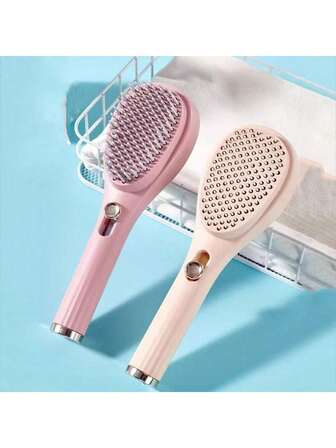 1pc Retractable Massage Comb, Featuring Multi-Function Comb Teeth And One-Click Cleaning Design, An "All-In-One" Daily Hairstyling And Scalp Care Tool, "Practical + Comfortable". Portable And Adjustable With Rotating Button To Adjust Length, Can Be Shortened For Storage (Suitable For Carrying In Bag) And Extended Based On Hair Length/Massage Needs, Adaptable For Different Scenarios