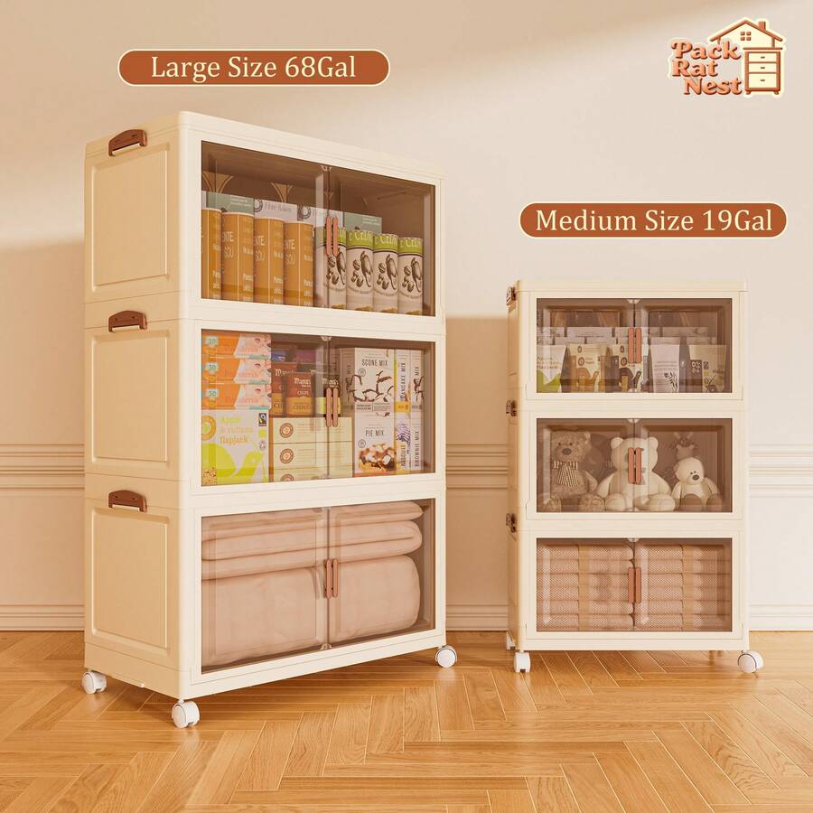 4layers Storage Bins With Lids, 4PC Stackable Storage Bins With Wheels Collapsible Storage Bins, Foldable Storage Containers With Door For Home And Office Closet Organizers Storage Bins Plastic Boxbedroom,Organizer,Organiser,Home Storage,White T Shirt Women,Black Pants Women,Ladies Winter Clothes,Dress,Winter Clothes For Ladies,Elegant Woman Dresses,White Shirt For Ladies,Long Sleeve,White Jumpsuit For Women,Spring Dresses For Women,Spring Outfits For Women,Spring,Spring Clothes,Minimalist,Summer Tops - Màu be - Xem 1