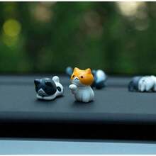 6pcs Cute Cartoon 3D PVC Cat Shaped Ornament Creative Decor Accessories, Suitable For Car Dashboard And Interior, Comes With Adhesive Gel - Nhiều màu - Xem 8