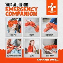 - Herramienta mltiple con funda de extraccin rpida, kit de primeros auxilios reutilizable para nios y adultos, incluye vendaje triangular, se fija a mochilas o trabillas para - 1 paquete - Ver 3