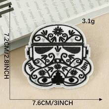 Star Wars 星球大战刺绣臂章、刺绣贴片、包包贴纸、刺绣贴花、徽章 - 易于熨烫/缝纫的贴花，带背胶的刺绣花朵贴片，适用于衣服、包包、帽子 - DIY 定制，包含暴风兵图案 - 彩色 - 查看 7