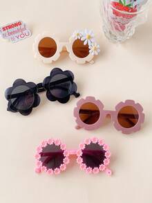 1/2/3/4/6副可爱向日葵时尚儿童太阳镜，仅含展示卡，不含运费 - 彩色 - 查看 23