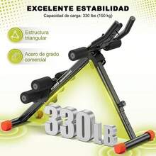 Equipo de entrenamiento abdominal, entrenador abdominal ajustable, aparato de gimnasia doméstico todo en uno, banco de fitness plegable multiusos, aparato de entrenamiento de fuerza y modelado corporal, diseñado específicamente para ejercicios abdominales. - Negro - Ver 9