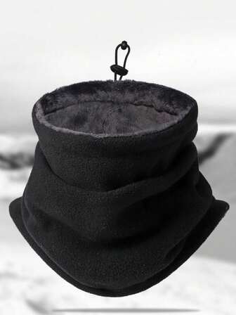 1pc Outdoor Fleece Neck Warmer, Thick Windproof Dustproof For Cycling, Skiing, Ice Skating, Camping, Can Also Be Used As Face Mask Or Balaclava, Winter