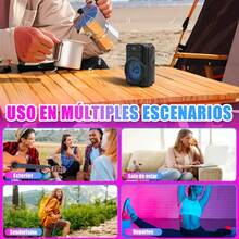 Mini altavoz Bluetooth de 3 pulgadas con luz LED, USB, radio FM y conectividad Bluetooth (TWS), adecuado para uso en múltiples entornos. - Negro - Ver 9
