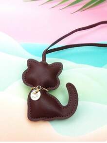 1PC PU Leather Cartoon Cat Keychain – Cute Kawaii Kitten Bag Charm & Keyring, Fashion Animal Pendant Gift, Keychain Accessories Car Pendant Can Be Used For Bag Pendant Pendant. Gift Accessories Decor Present Car Women Key Chain Charms Back To School Supplies