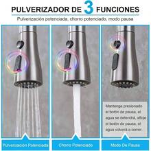 Grifo de cocina de nquel cepillado con rociador extrable, acero inoxidable 304, diseo de manguera extendida de 23 pulgadas, tres modos de funcionamiento del agua - Niquel cepillado - Ver 5