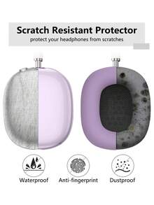 适用于 Max 的 4 合 1 硅胶保护套，适用于 Max（2024/2020）的透明柔软 TPU 耳罩套/耳垫保护套/头带套，兼容 Apple AirPod Max (USB-C) 的透明配件 - 彩色 - 查看 5