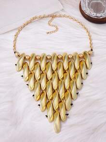 1 pieza Collar con colgante geométrico triangular vintage hecho a mano de CCB para mujeres