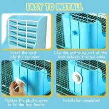 MMSZHL Comedero de Heno para Conejo, 2 en 1 Comedero de Heno para Animales Pequeños, Dispensador de Heno para Conejo, con Bebedero para Conejo, para Conejos, Cuyos, Chinchillas, Erizos (Amarillo)(amarillo) - Tipo 1 - Ver 3