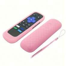 1pc Silicone Glow-In-The-Dark TV Remote Control Protective Case, Suitable For ROKU RC280 Remote, Universal With Lanyard, Anti-Drop And Dirt-Resistant