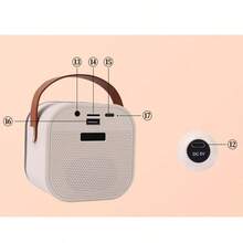 Portable Speaker With LED Lights, Sound And Microphone - White - View 6