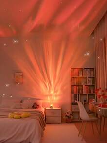 1 Pack Type C Round Night Light Crystal Table Lamp, USB Power Plug-In,Creative Bedside Lamp With Rotating Water Ripple Effect, Flame Atmosphere Lamp With 16 Color Diamond Effect And Remote Control Function, Bedroom Rgb Remote Control Night Light With Rotating Water Pattern Design, Suitable For Children's Rooms, Bedrooms, Hallways,