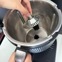 Espumador de leche Thermomix 5/6/7 - Compatible con máquinas de café Thermomix para lattes, capuchinos, chocolate caliente - Diseño fácil de limpiar, construcción de acero inoxidable duradera para una espuma de leche perfecta, ideal para amantes del café - Plateado - Ver 6