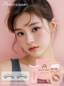 MLEN DIARY Mlen日记磁性假睫毛套装,7-11毫米可重复使用假睫毛,无需眼线,升级版3D双磁性假睫毛,便携式免胶睫毛簇,打造轻盈自然妆容,条状假睫毛,睫毛,假睫毛,假睫毛 - 自然纖長款 - 查看 2