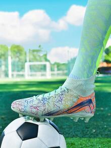 NICK Brand Autumn/Winter Global Football/Soccer Shoes, Super Cool AG Spikes Anti- Durable Cleats, Lightweight Breathable Natural Grass Field Shoes, Outdoor Team Sports Match Training Shoes, Fashionable Recommended Soccer Shoes - 2605C-moonlight - View 9