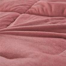 豪华厚冬季被子 - 超柔软超细纤维填充，适合所有季节的绗缝纯色羽绒被，可机洗 - 非常适合卧室、酒店和客房（不含枕套） - 粉 - 查看 7