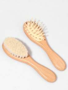 1/2/3pcs Wooden Wool Bath Brush, Exfoliating Massage Brush, Beechwood Flat Brush - Yellow - View 13