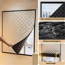 A Very Useful Winter Window Insulation And Heating Curtain, Windproof, Soundproof, Sealing Film, Self-Adhesive Bubble Insulation Film, Removable Door Curtain - Silver With Black Edges - View 2