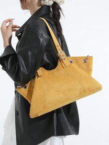 Geantă tote pentru femei, geantă tote cu capacitate mare, geantă de umăr vintage nouă pentru navetiști, populară anul acesta