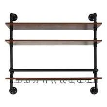 SanBouSi Wine Storage Display Rack 3-Tier Wall Mount Wine Rack Wine Rack Wall Mounted - Black - View 5