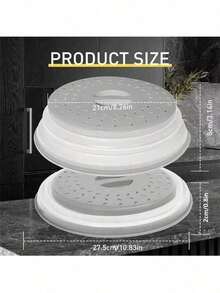 1pc Silicone Microwave Splatter Cover, Ventilated Foldable Splash Guard & Fruit Strainer Lid, Dishwasher Multi-Functional Kitchen Tool - Multicolor - View 8