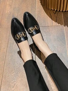 尖头厚底一脚蹬乐福鞋，复古JK风格牛津鞋，英伦学院风软底休闲工作鞋，柔软皮革加大码34-42，适合学校、办公室、春夏秋冬