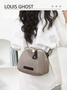 女士时尚休闲斜挎包 - 卡其色 - 查看 6