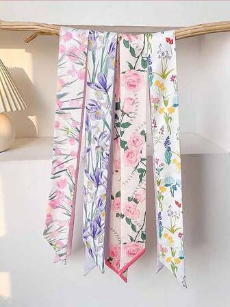 4 Packs Floral Headbands - 4 Styles Silk Hair Scarf For Women | Party, Wedding, Boho Accessories Warm Hair Bands Women Bandanas Winter Hair Accessories