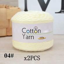 2pcs/Set 100% Cotton Yarn, 200g Total, Vibrant Colors, Lightweight Suitable For Knitting & Crochet Crafts, Ideal Starter Kit, 1pc 100g - Multicolor - View 8