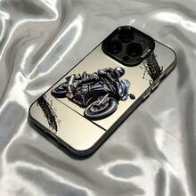 Funda de teléfono de motocicleta elegante y chic adecuada para iPhone 17, 16E, 16, 15, 14, 13, 12, 11, Pro, Max, Air, Plus, con una parte trasera mate resistente a los golpes. Esenciales de viaje, funda de teléfono elegante, diseño de moda, alta calidad. - Negro - Ver 6