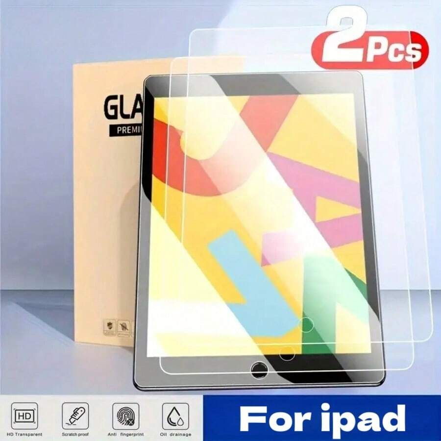 2pcs Flat Screen Protector Film, Compatible With 2/3/4/5/6/7/8/9/10/11 (2015/2024/2025 Models), Air 5th/4th Gen (Air 5/4, 10.9 Inch, 2022/2020 Models), And Pro 10.2/11/10.5/9.7/12.9/13 Inch (2022/2021/2020/2018 Models) Tablets - Transparent - View 1