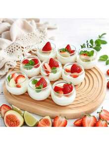 40/20/10 piezas Mini vasos de postre de plástico transparente, adecuados para helado, mousse, pudín, gelatina, aperitivos, excelentes para cumpleaños, bodas, recepciones, fiestas, días festivos y talla grande, ¡a tus invitados les encantarán!