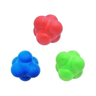 3PCS Hexagonal Reaction Ball Set - Colorful Agility Training Ball For Hand-Eye Coordination, Reflex & Speed, Ideal For Baseball Tennis Sports Practice (Kids & Adults) 3PCS Colorful Hexagonal Reaction Balls - Agility Reflex Training Equipment For Hand-Eye Coordination & Accuracy, Perfect For Baseball Softball Basketball Tennis