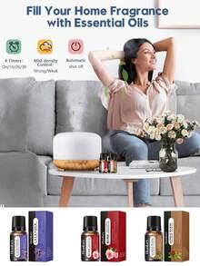 500ml Essential Oil Diffuser With Remote Control, Humidifier 5 In 1 Ultrasonic Aromatherapy Fragrant Oil Humidifier Vaporizer, Essential Oil Diffuser, Aromatherapy Humidifier For Relaxing Atmosphere In Home Office Bedroom