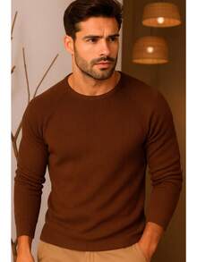 Long Sleeve Ribbed Raglan T-Shirt - MÀU NÂU - Xem 2