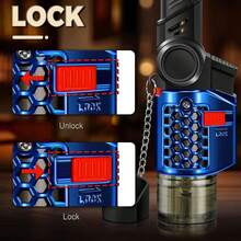 4-Pack Refillable Windproof Jet Flame Lighter, Portable & Adjustable & Rotating Head, Butane Gas Lighters Outdoor Camping & Travel - Wb151-4pcs - View 5